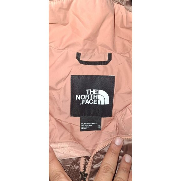 The North Face Aconcagua Down Vest Womens XL Metallic Rose Gold Puffer Jacket - Picture 4 of 5
